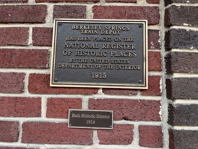 Berkeley Springs Train Depot Marker. Click for more information. Berkeley Springs Train Depot Marker image. Click for more information.