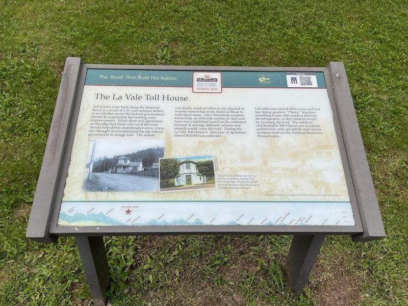 The La Vale Toll House Marker image. Click for full size.