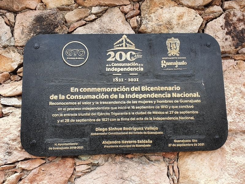 200 Years of the Consummation of Mexican Independence Marker image. Click for full size.