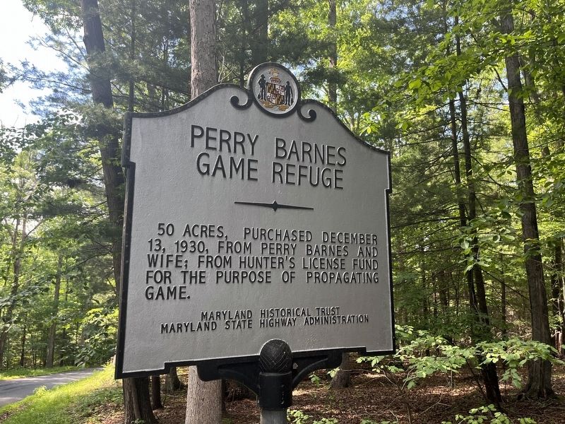 Perry Barnes Game Refuge Marker image. Click for full size.