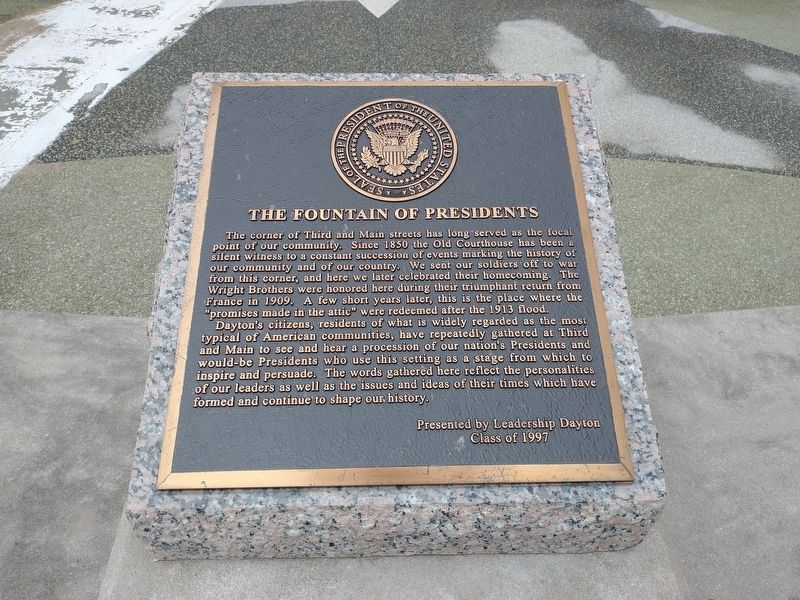 The Fountain Of Presidents Marker image. Click for full size.