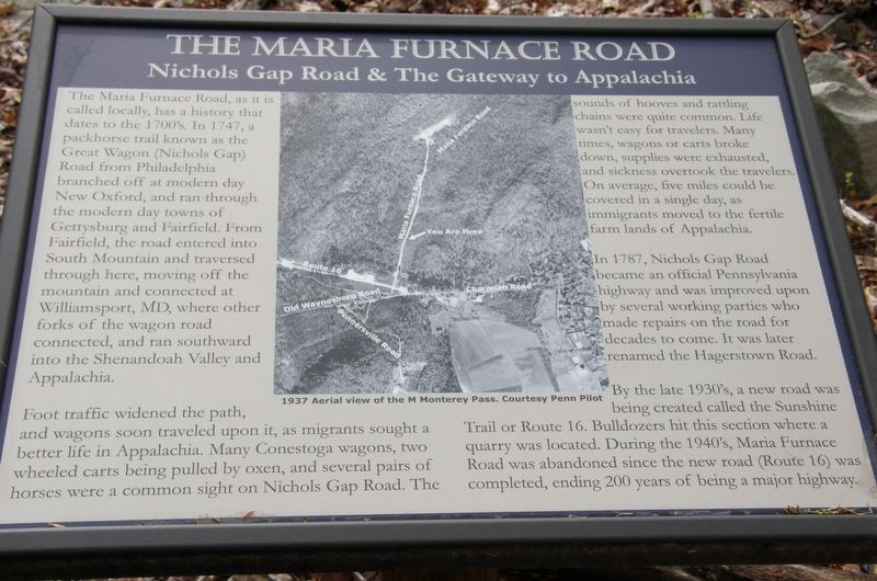 The Maria Furnace Road wayside. Click for full size. The Maria Furnace Road wayside image. Click for full size.