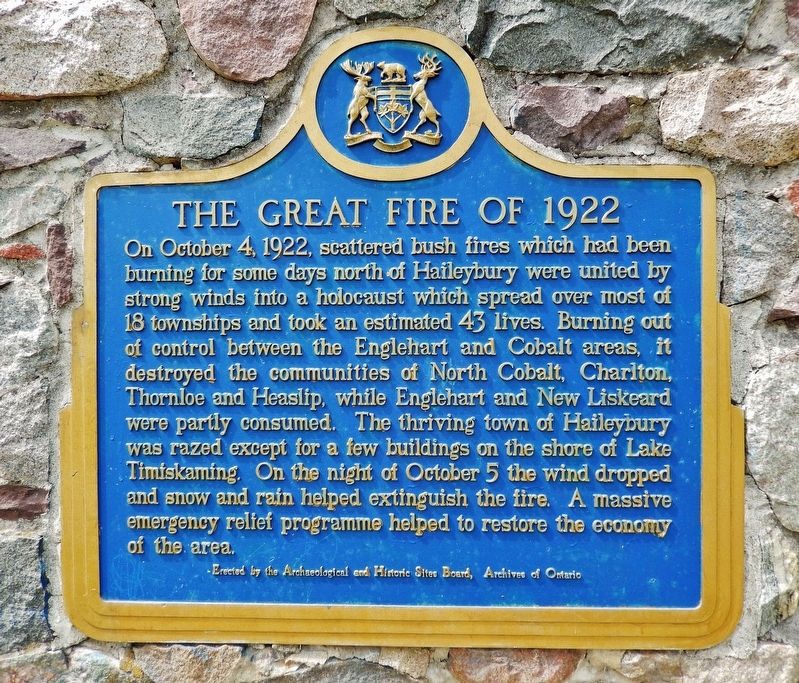 The Great Fire of 1922 Marker image. Click for full size.
