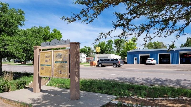 The view of the Indian Wars Marker along the street. Click for full size. The view of the Indian Wars Marker along the street image. Click for full size.
