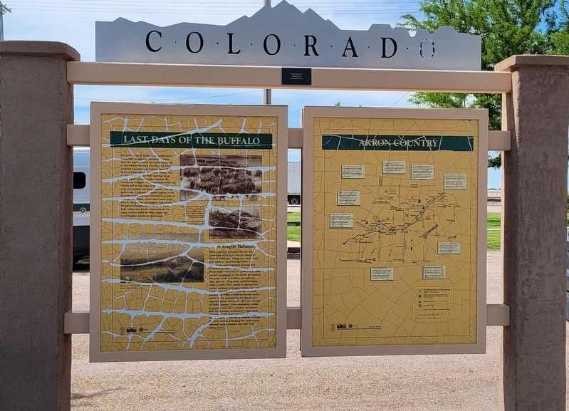 The Last Days of the Buffalo Marker is the marker on the left of the two markers. Click for full size. The Last Days of the Buffalo Marker is the marker on the left of the two markers image. Click for full size.