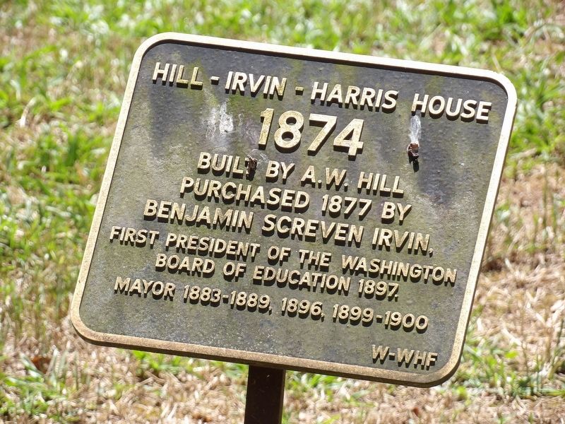 Hill-Irvin-Harris House Marker image. Click for full size.