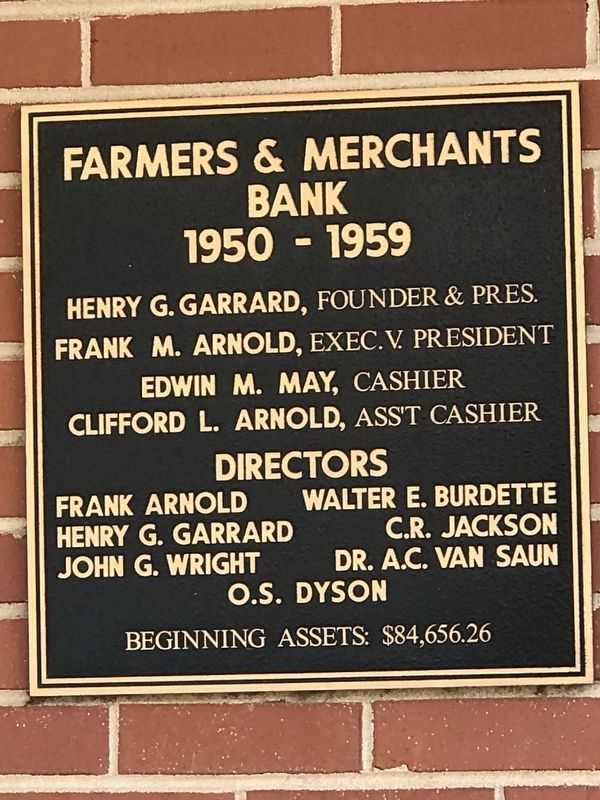 Farmers & Merchants Bank Marker image. Click for full size.