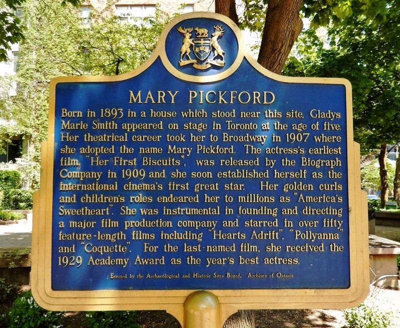 Mary Pickford Marker image. Click for full size.