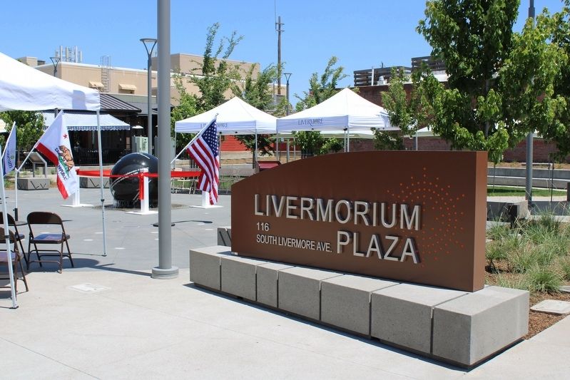 Livermorium Plaza with marker in the background image, Touch for more information