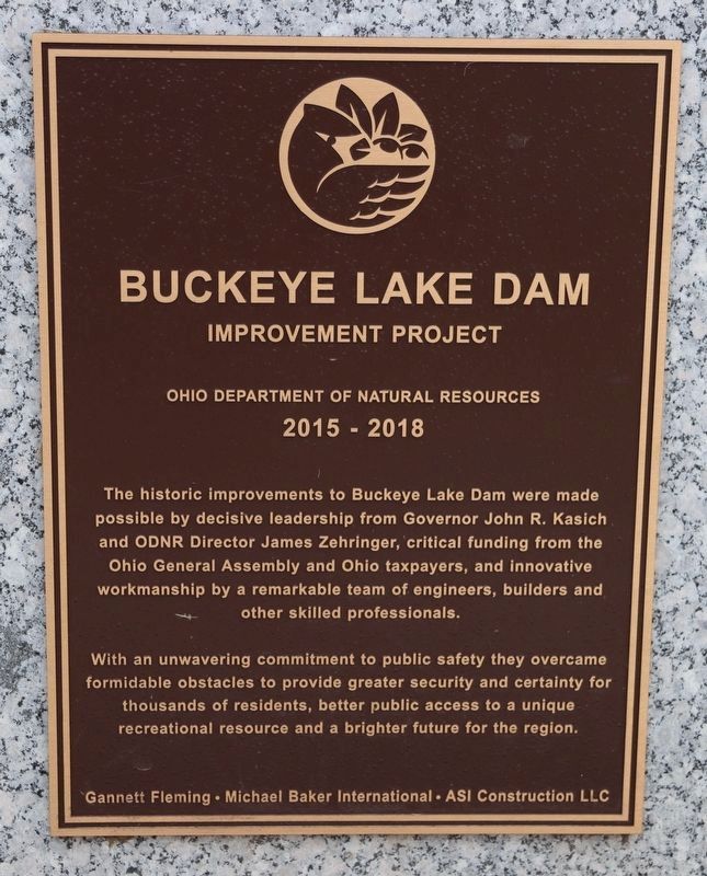 Buckeye Lake Dam Marker image. Click for full size.