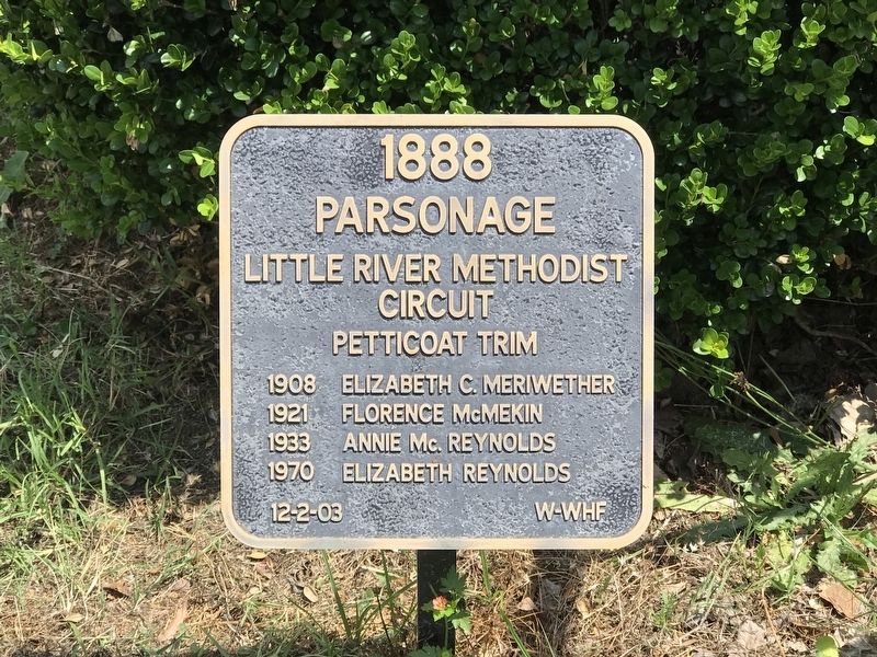 1888 Parsonage Marker. Click for full size. 1888 Parsonage Marker image. Click for full size.