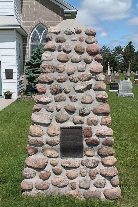 Pioneer celebration cairn image. Click for full size.