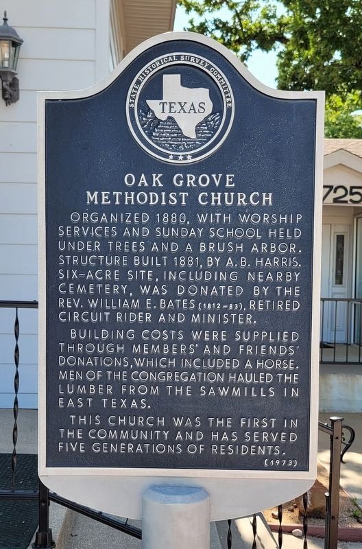 Oak Grove Methodist Church Marker image. Click for full size.