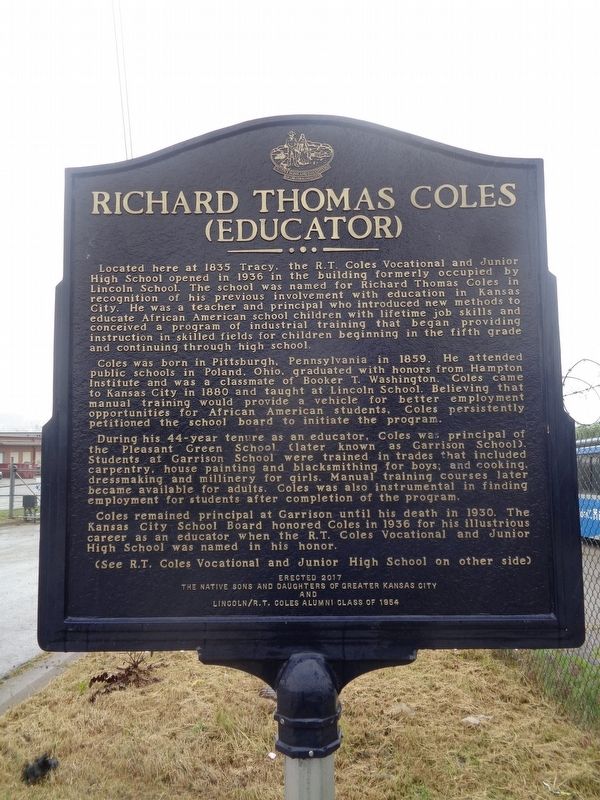 Richard Thomas Coles / R.T. Coles Vocational and Junior High School Marker image. Click for full size.
