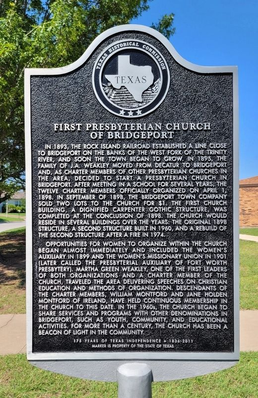 First Presbyterian Church of Bridgeport Marker image. Click for full size.