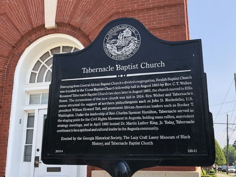 Tabernacle Baptist Church Marker image. Click for full size.