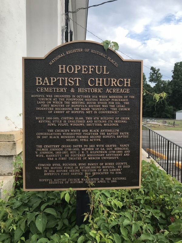 Hopeful Baptist Church Marker image. Click for full size.