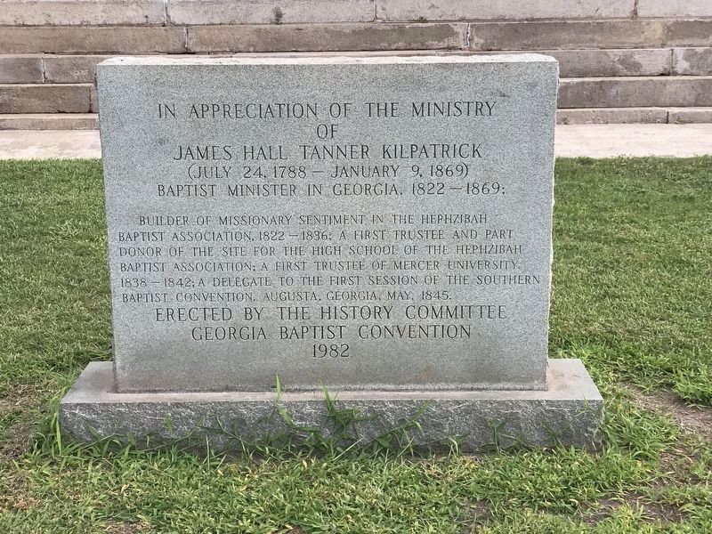 Rev. James Hall Tanner Kilpatrick Monument image. Click for full size.