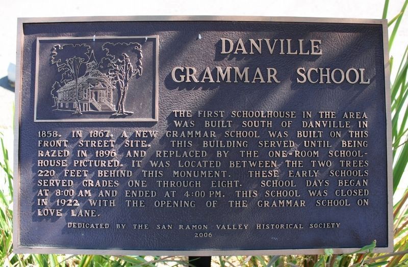Danville Grammar School Marker (new placement) image. Click for full size.