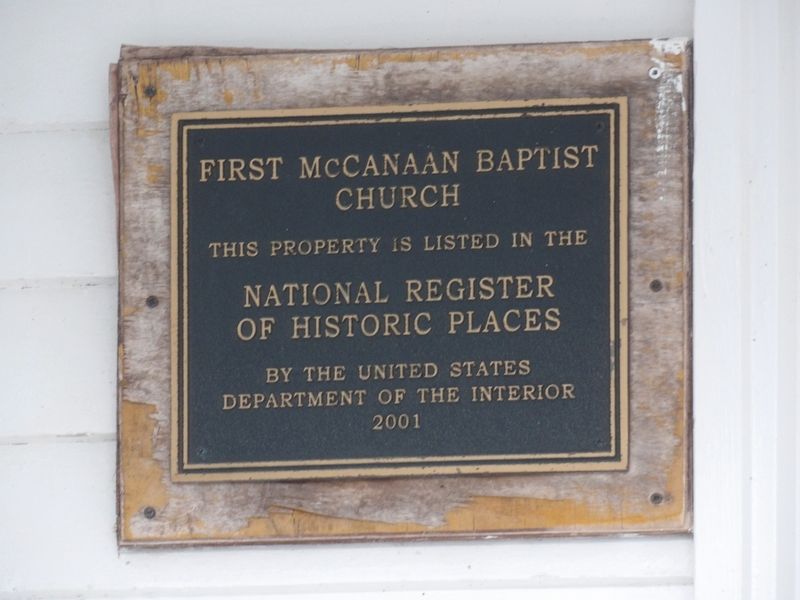 First McCanaan Baptist Church Marker image. Click for full size.