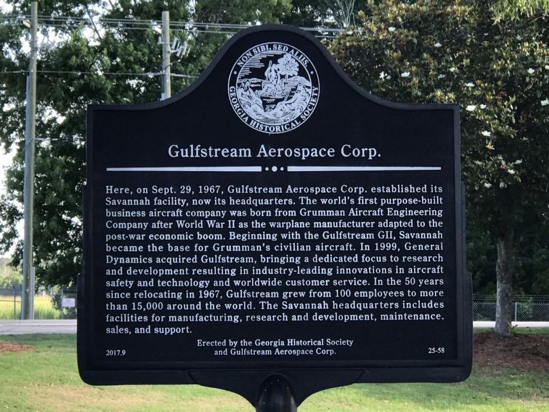 Gulfstream Aerospace Corp. Marker image. Click for full size.