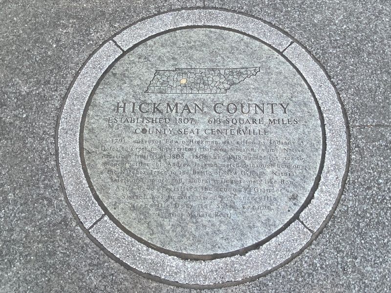 Hickman County Marker image. Click for full size.