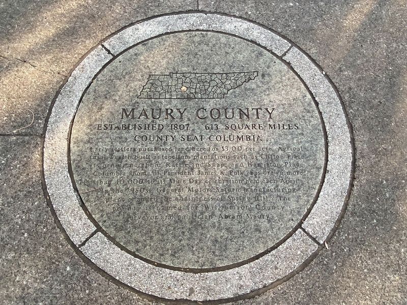 Maury County Marker image. Click for full size.