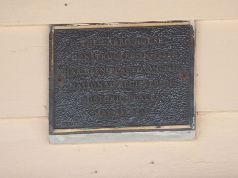 The Carbo House Marker. Click for full size. The Carbo House Marker image. Click for full size.