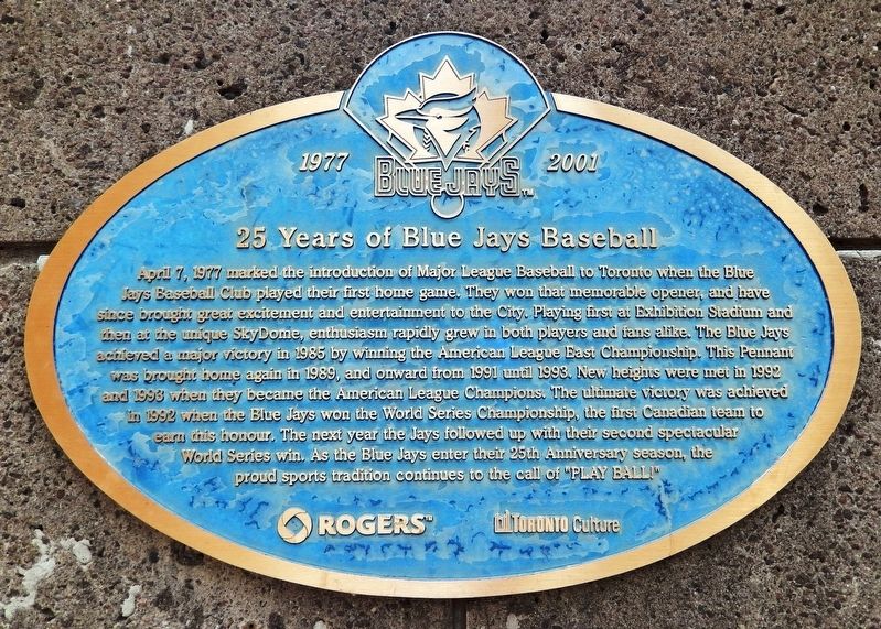 25 Years of Blue Jays Baseball Marker image. Click for full size.