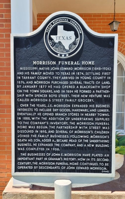 Morrison Funeral Home Marker image. Click for full size.