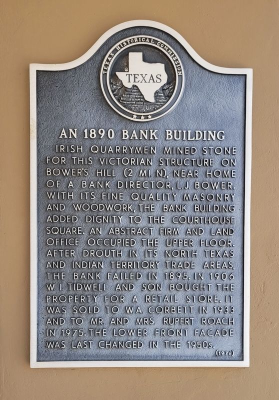 An 1890 Bank Building Marker image. Click for full size.