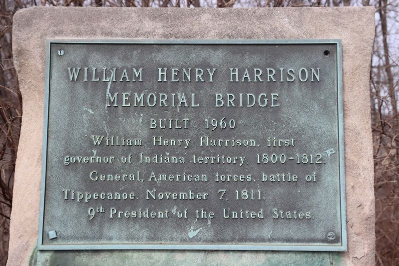 William Henry Harrison Memorial Bridge Marker image. Click for full size.