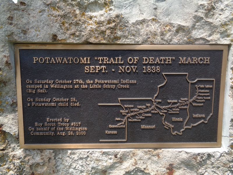 Potawatomi "Trail of Death" March Marker image. Click for full size.