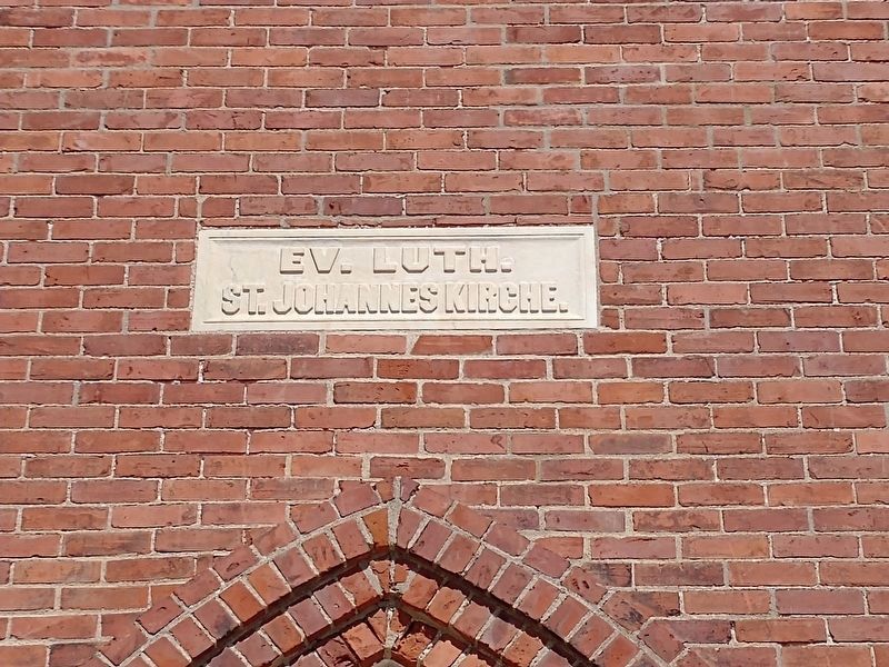 Saint John Evangelical Lutheran Church Name Stone image. Click for full size.