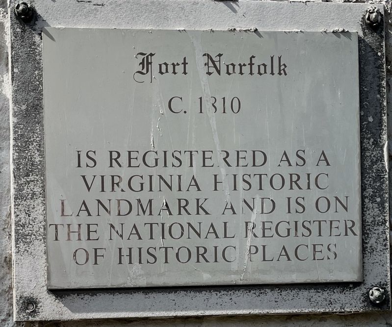 Fort Norfolk National Register of Historic Places Plaque image. Click for full size.