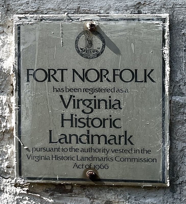 Fort Norfolk Virginia Historic Landmark Plaque. Click for full size. Fort Norfolk Virginia Historic Landmark Plaque image. Click for full size.