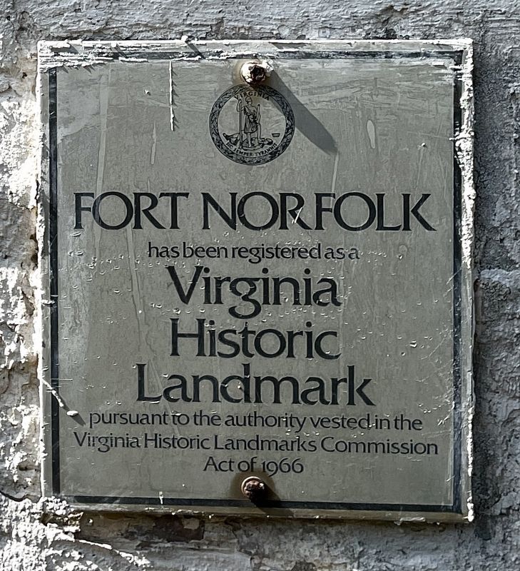 Fort Norfolk Virginia Historic Landmark Plaque image. Click for full size.