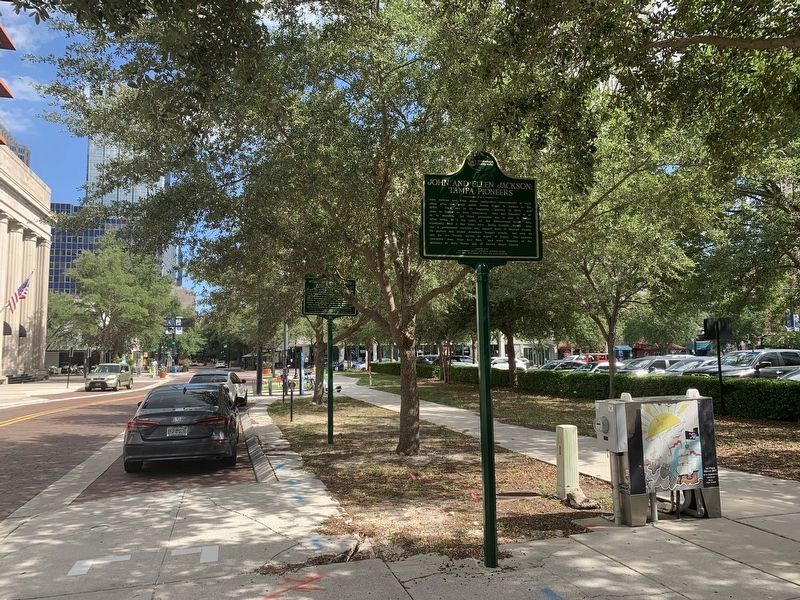 John And Ellen Jackson: Tampa Pioneers Marker with WDAE marker in the background image. Click for full size.