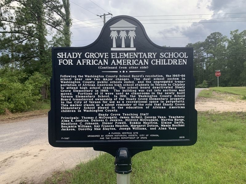 Shady Grove Elementary School For African American Children Marker Side 2 image. Click for full size.