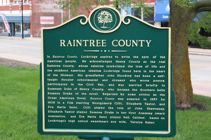 Raintree County side of the marker image. Click for full size.