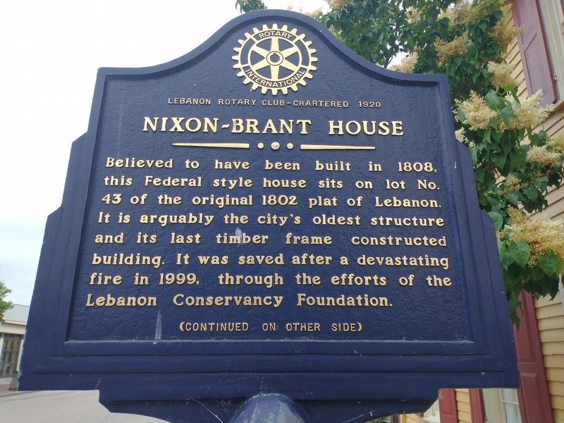 Nixon-Brant House Marker image. Click for full size.