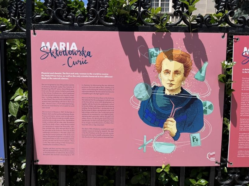 Maria Skłodowska-Curie Marker image. Click for full size.
