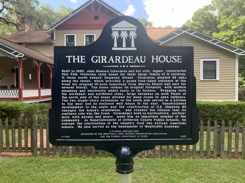 The Girardeau House Marker image. Click for full size.