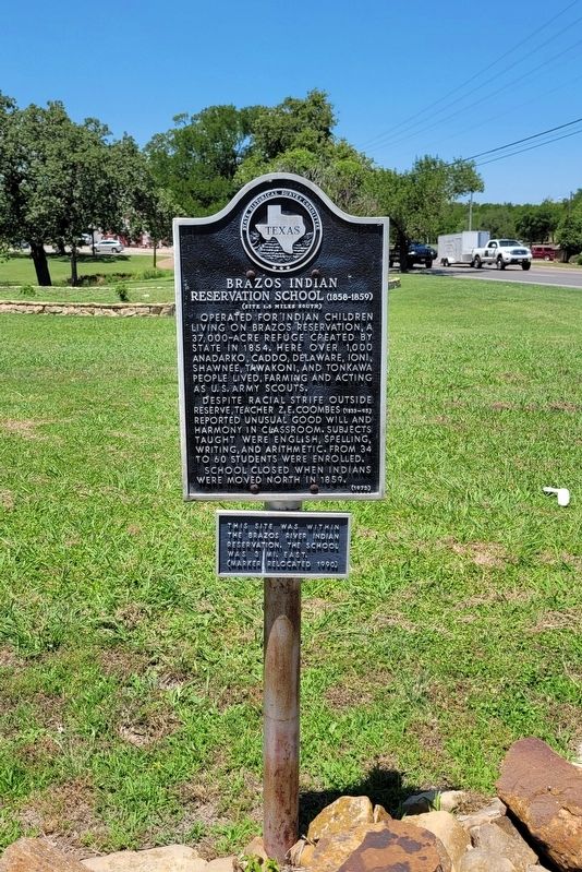 Brazos Indian Reservation School (1858-1859) Marker image. Click for full size.