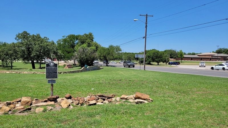 The view of the Brazos Indian Reservation School (1858-1859) Marker from the street image. Click for full size.