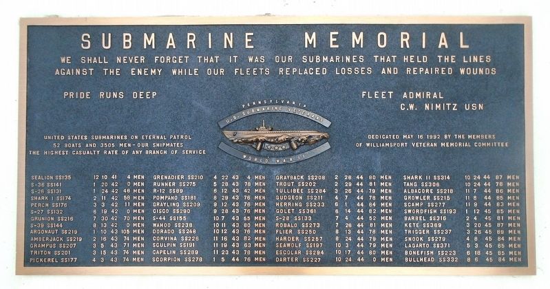 Submarine Memorial. Click for full size. Submarine Memorial image. Click for full size.