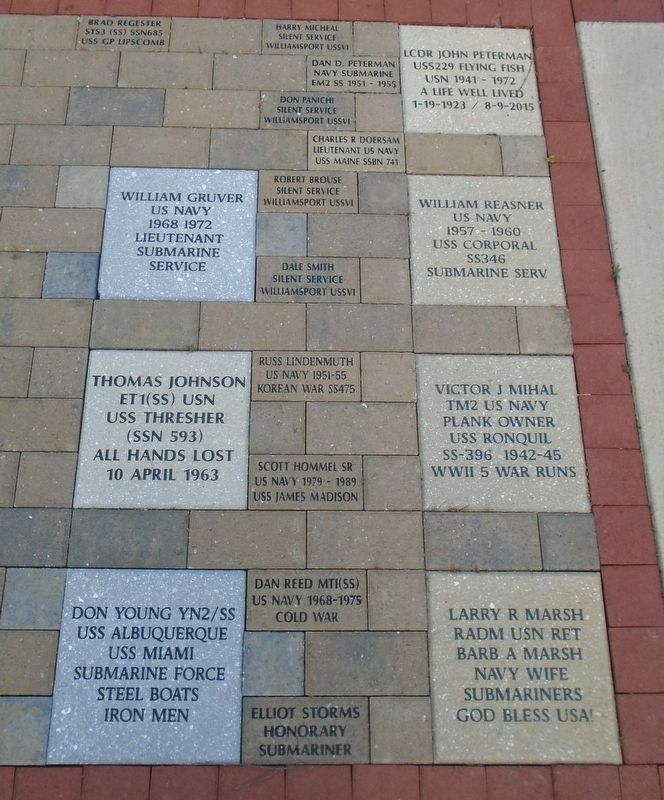 Navy Memorial Pavers at the Submarine Memorial. Click for full size. Navy Memorial Pavers at the Submarine Memorial image. Click for full size.