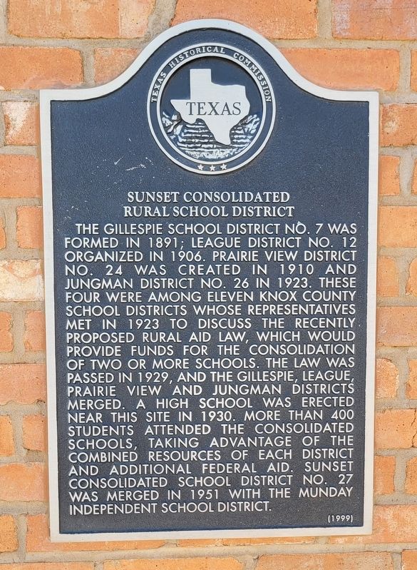 Sunset Consolidated Rural School District Marker image. Click for full size.