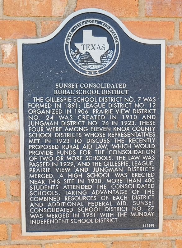 Sunset Consolidated Rural School District Marker image. Click for full size.
