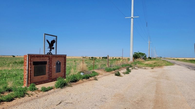 The view of the Sunset Consolidated Rural School District Marker from the road image. Click for full size.